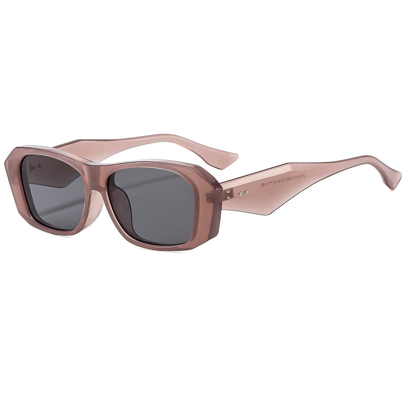 Wholesale small rectangular frame irregular sunglasses