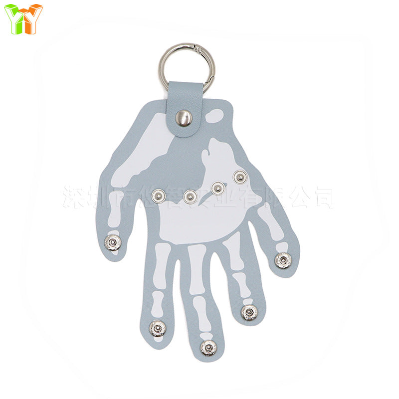 Wholesale Leather Palm Shape Keychain Halloween Decoration