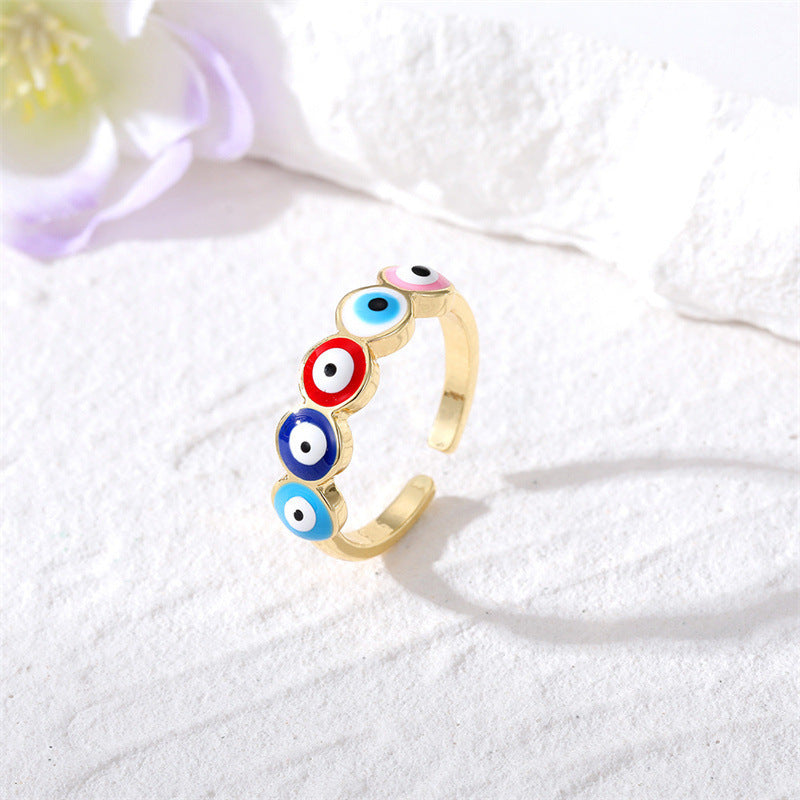 Wholesale Bohemian style Turkey Devil Eye open ring