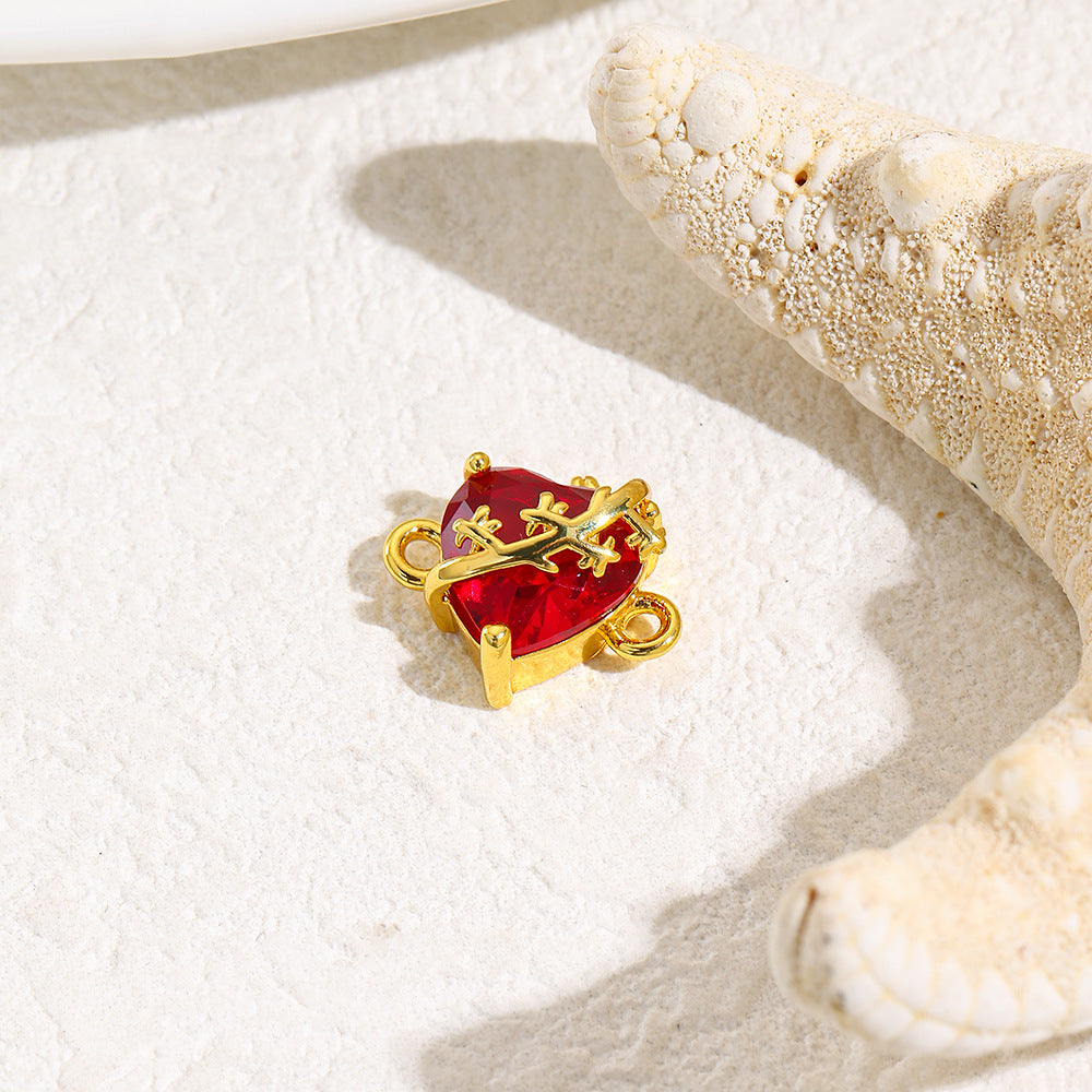 Wholesale  Red Crown Heart Double-Hole Adjustable Bracelet