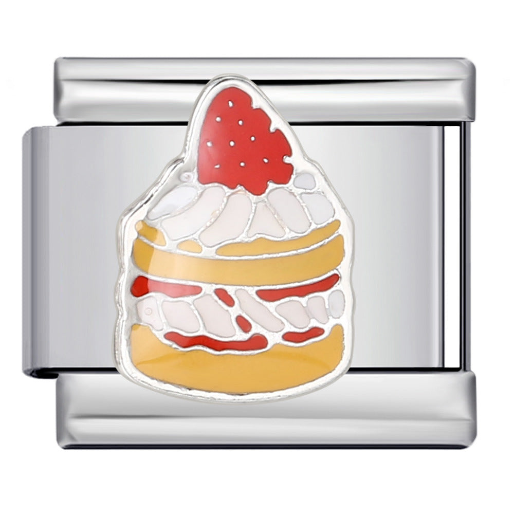 Wholesale Italian Charm Bracelet 9mm DIY Splicing Removable Cartoon Food Element Stainless Steel Composable Bracelet