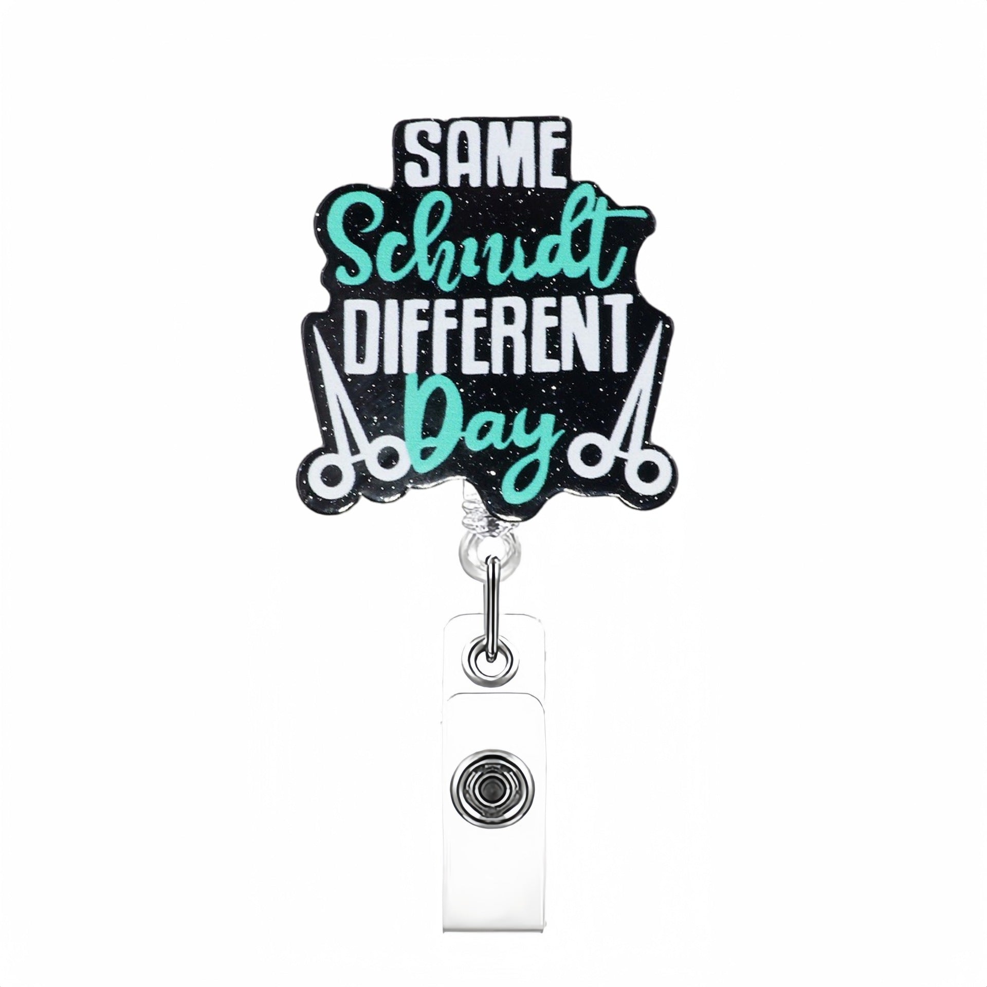 Wholesale Creative pattern acrylic Retractable Rotating Badge Keychain