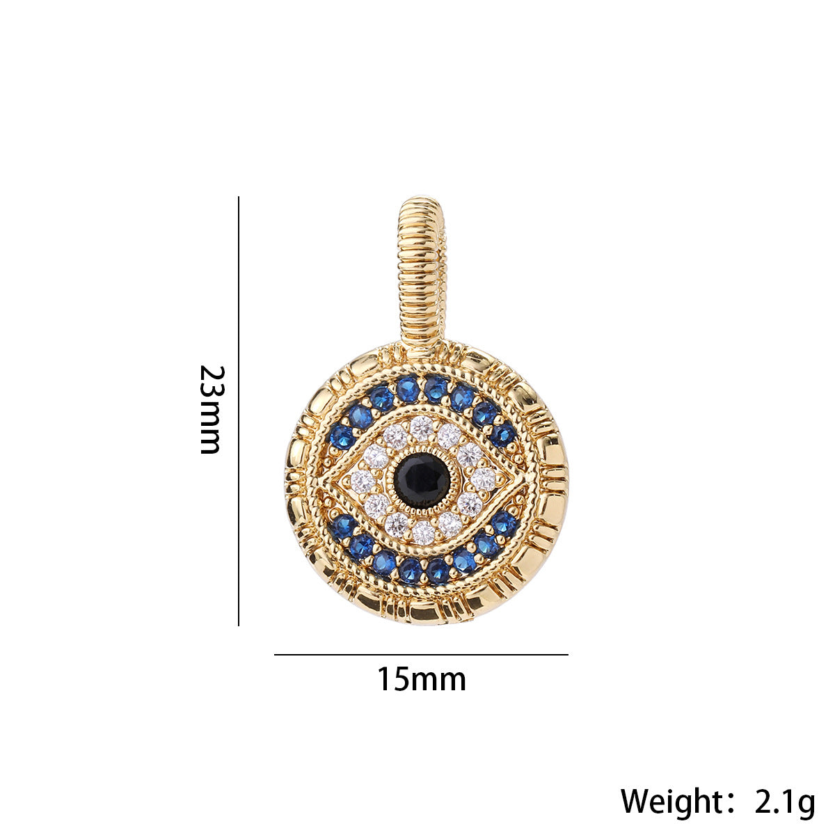 Wholesale Gold Plated Brass Evil Eye Pendant Y2K Trendy Large Eyeball Jewelry Accessory For Women