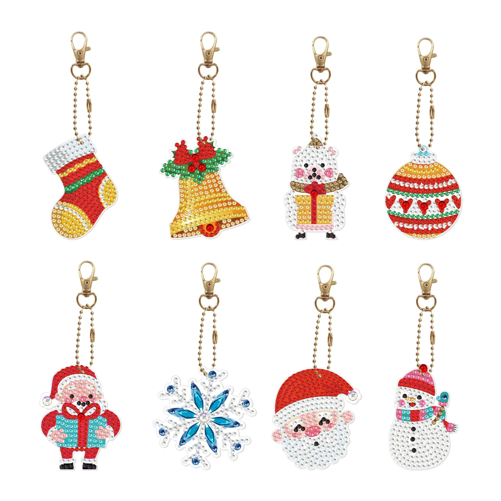 Wholesale Single-sided Diamond Christmas Creative Diy Keychains ACC-KC-PengDao002