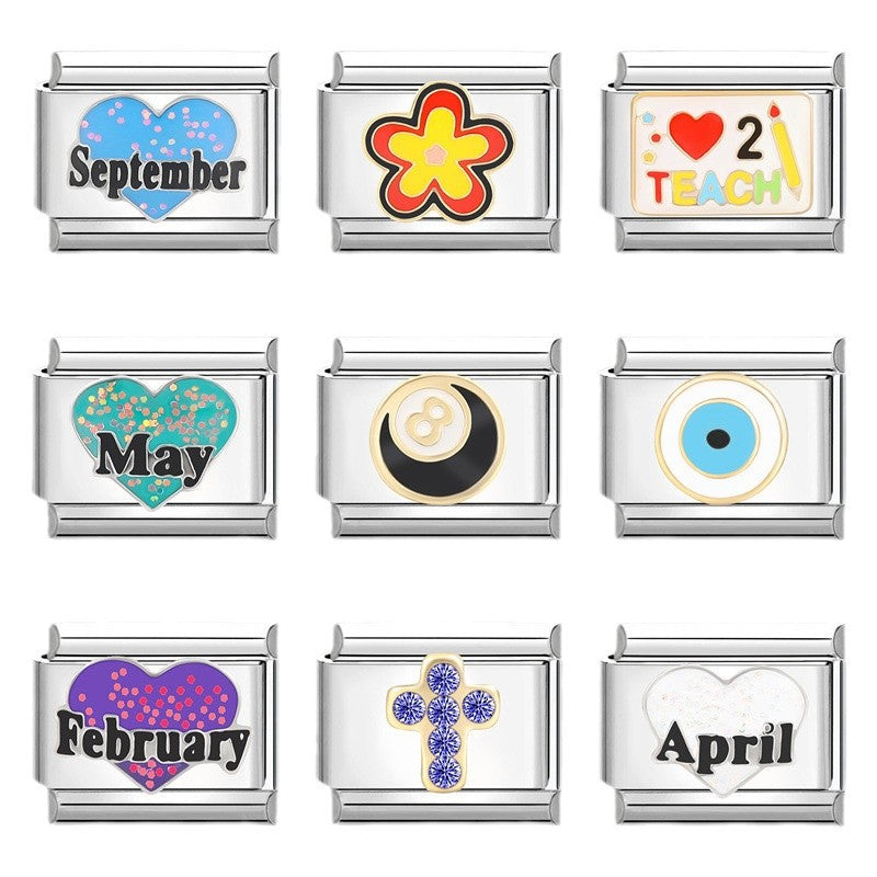 Wholesale  Italian Beaded Bracelet 9mm DIY Splicing Removable Stainless Steel Combinable Bracelet