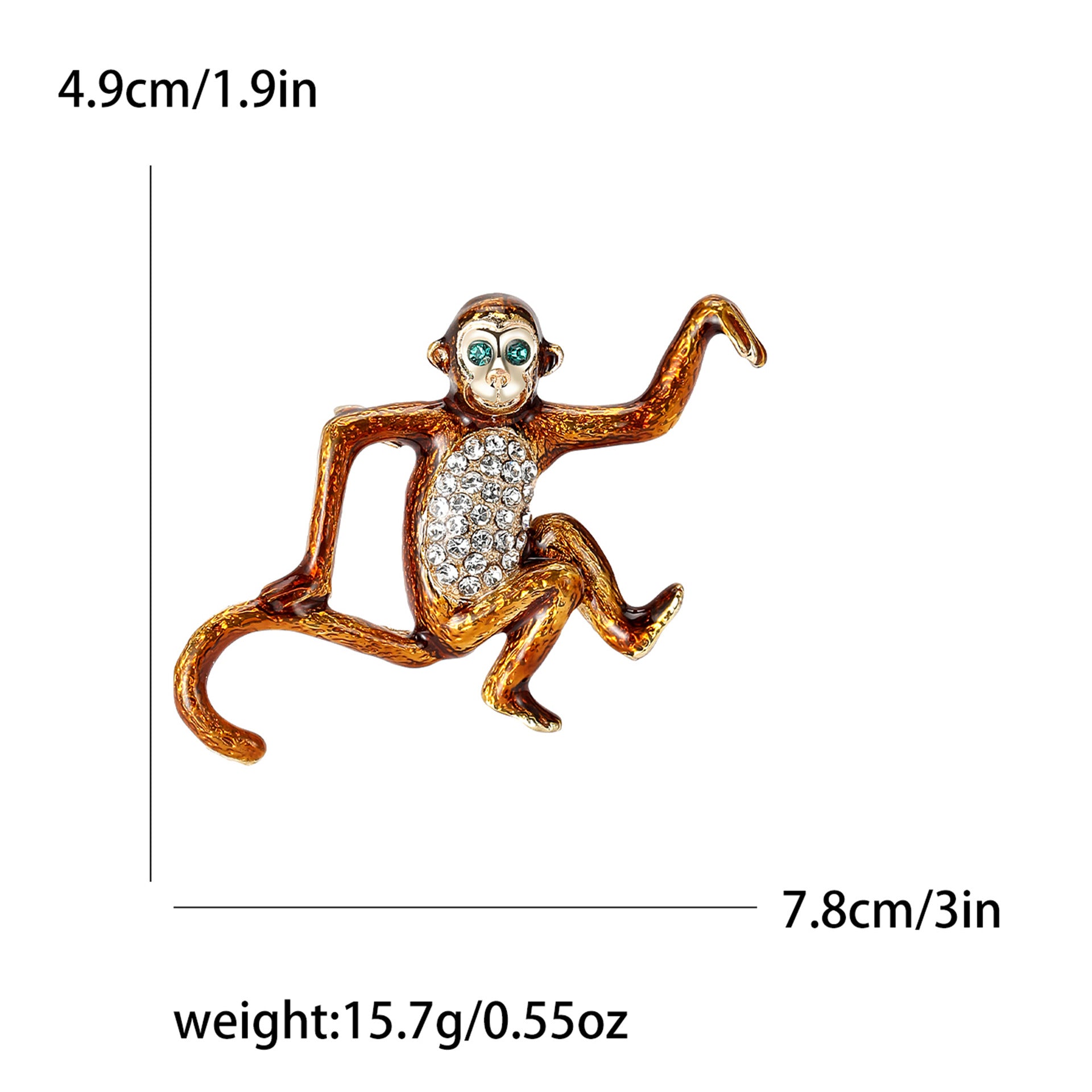 Wholesale Alloy Dripping Oil Monkey Brooch Fashion Animal Pin Casual Gift Accessory