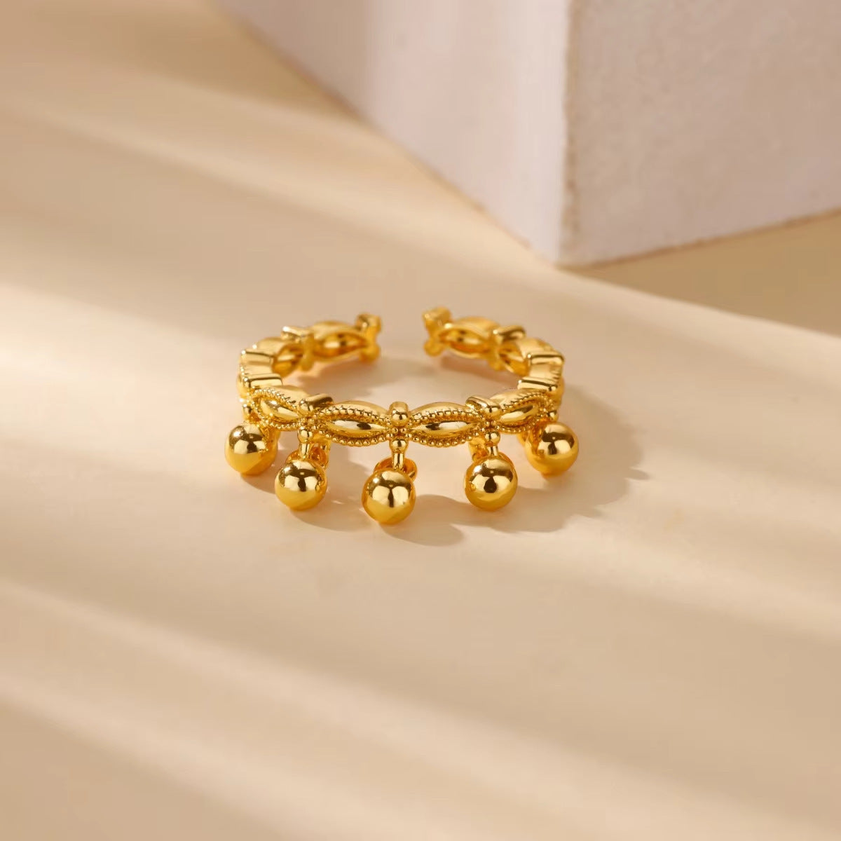 Wholesale Stainless steel zircon adjustable heart flower and butterfly ring