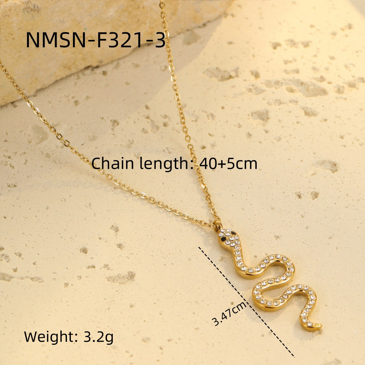 Wholesale snake pendant stainless steel necklace