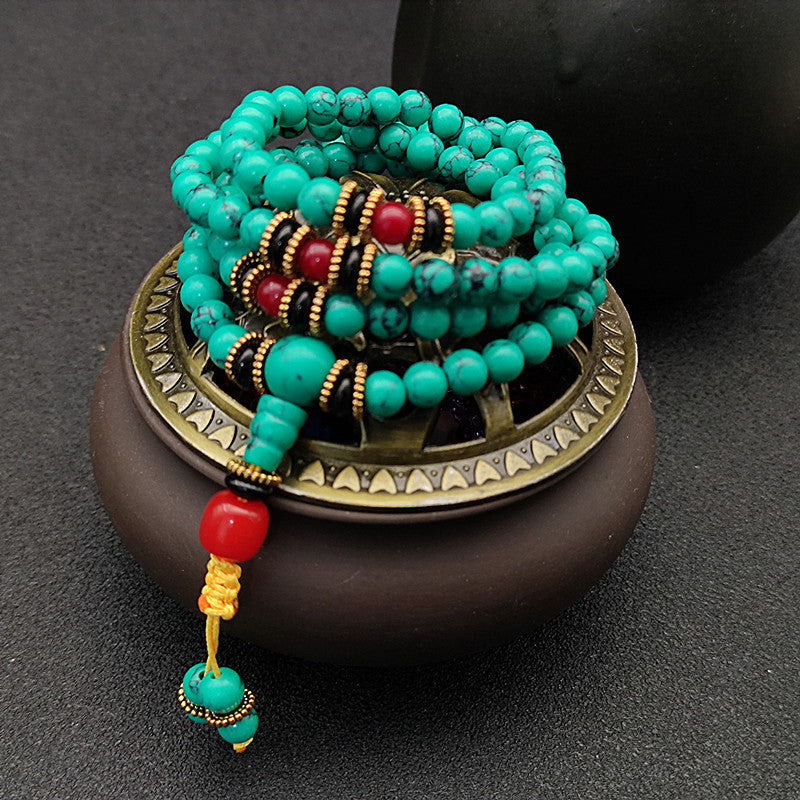 Wholesale Turquoise Beaded Bracelet Tibetan Style Jewelry Accessory for Everyday Wear
