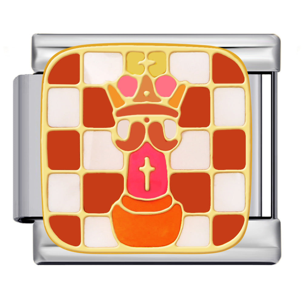 Wholesale Italian Charm Bracelet 9mm DIY Splicing Chess Series Stainless Steel Composable Bracelet