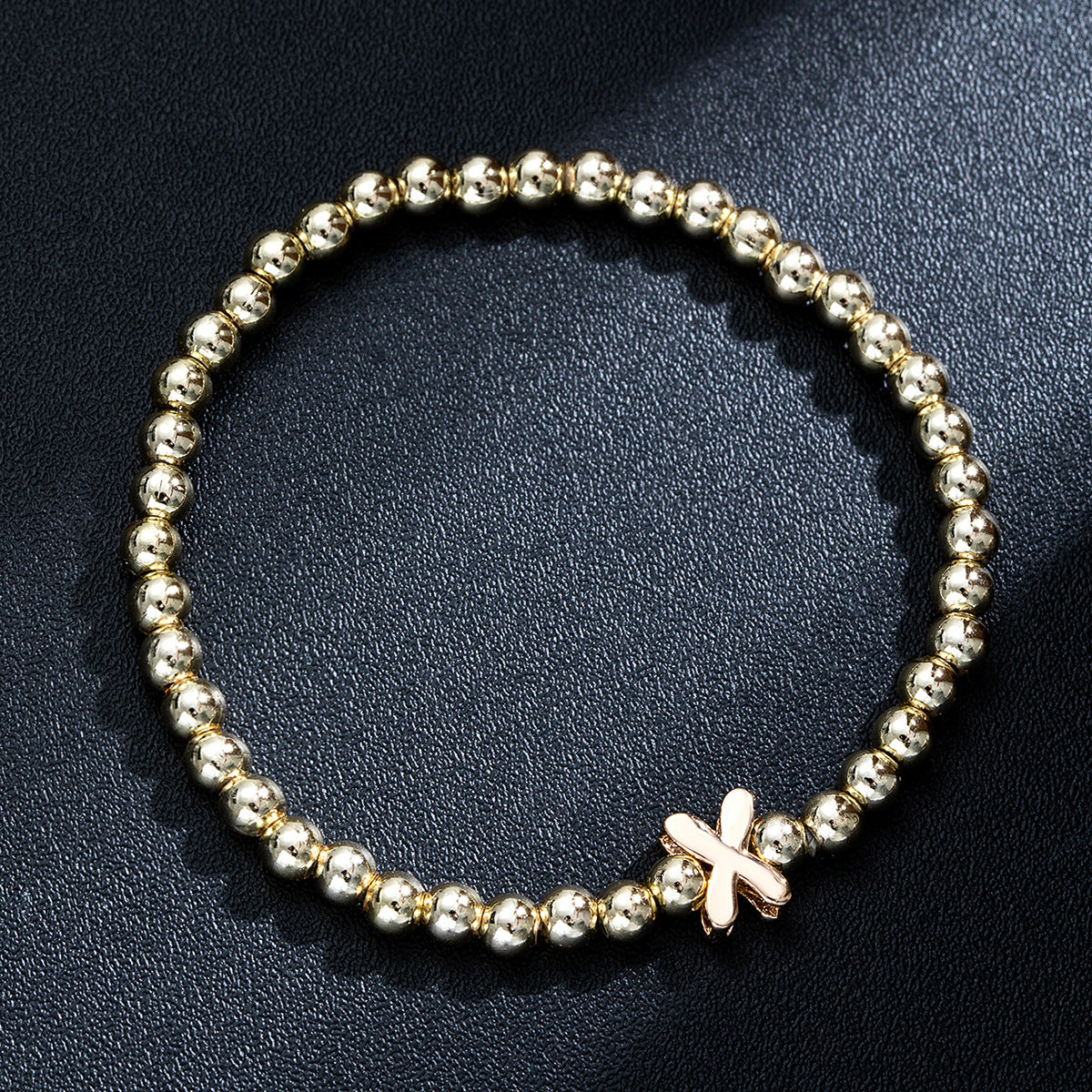 Wholesale Glossy Letter Beaded Elastic Bracelet for Women