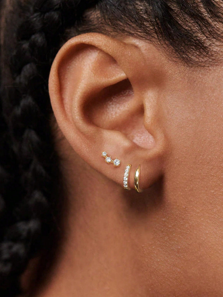 Wholesale Geometric Zirconia Square Earrings Set ACC-ES-WuBen001