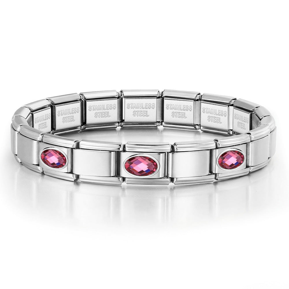 Wholesale Oval Stainless Steel Bracelet Set DIY Italian Module Charm Jewelry Accessory for Boutique Resale
