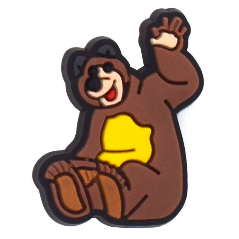 Wholesale Random 100pcs Cartoon Cute Small Animal PVC Soft Rubber Shoe Buckle Decoration ACC-SC-RYY076