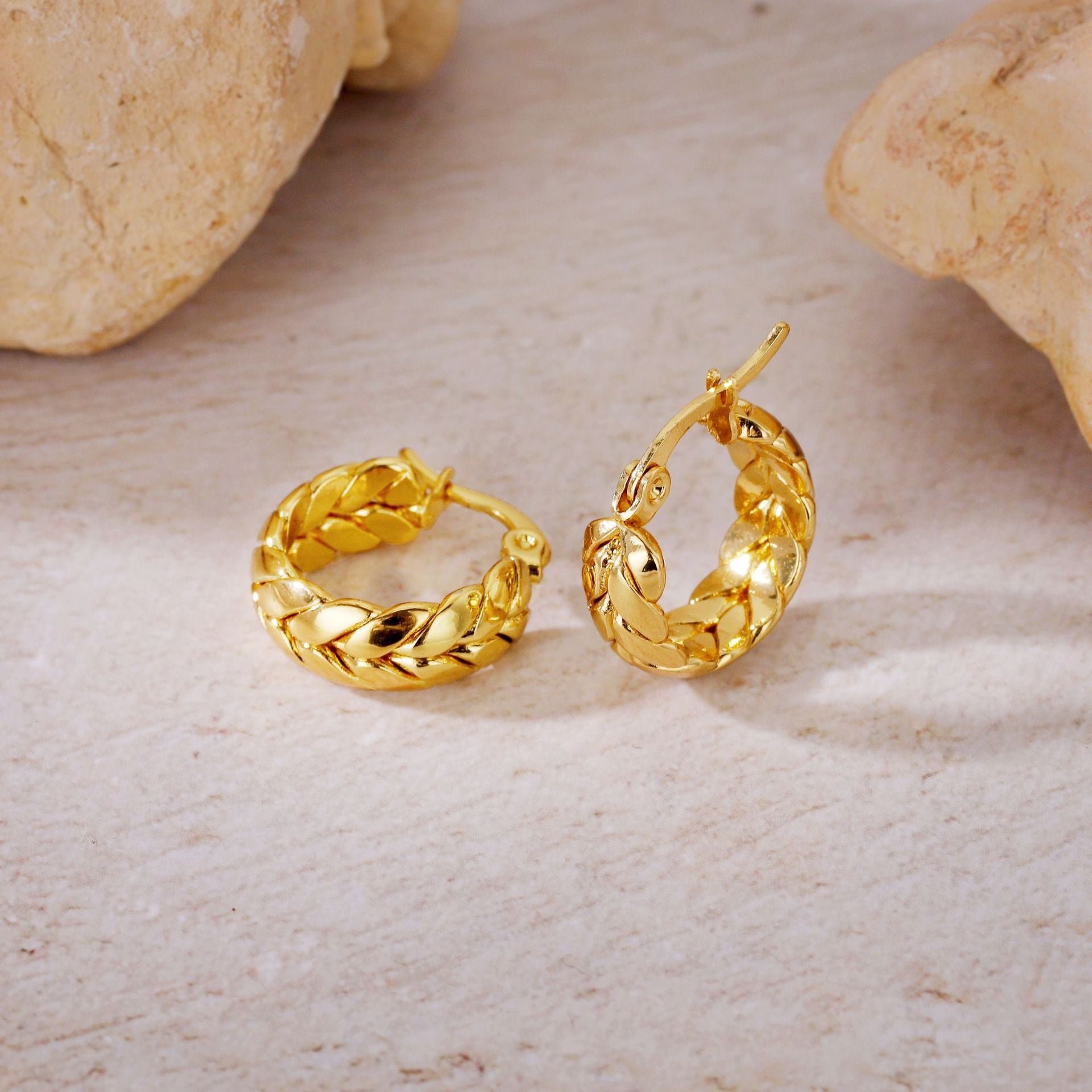 Wholesale Titanium Steel Wheat Ear Earrings