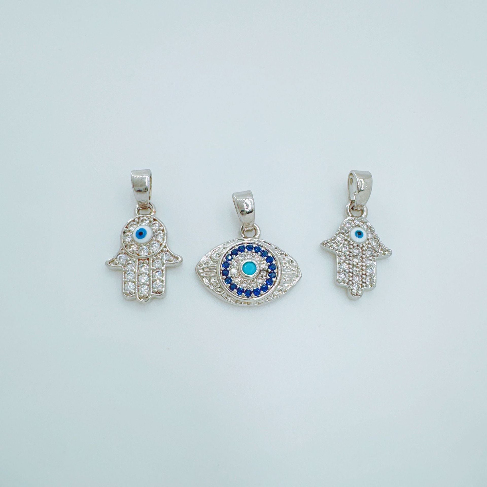 Wholesale Gold Plated Copper Zircon Evil Eye Pendant Charm Fashion Jewelry Accessory for DIY Bracelet Necklace
