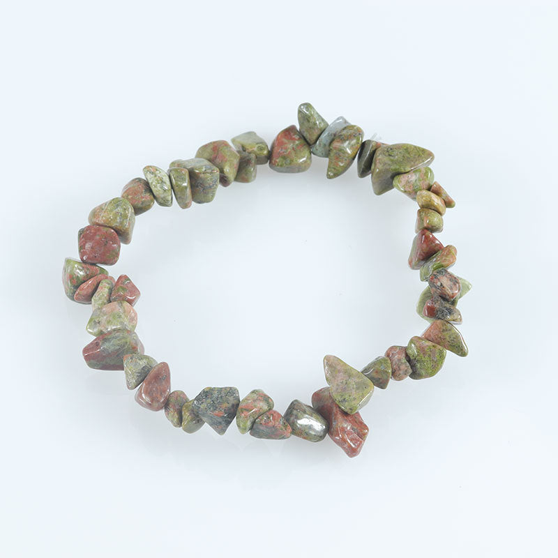 Wholesale Natural colorful gravel hand-woven elastic boho bracelet