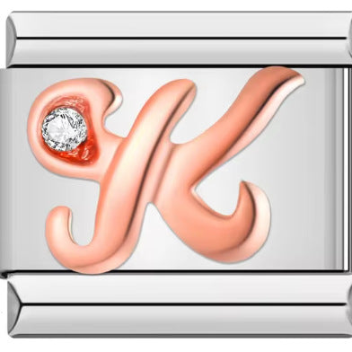 Wholesale Italian Charm Bracelet 9mm DIY 26 Artistic Letters   Creative Stainless Steel Composable Bracelet