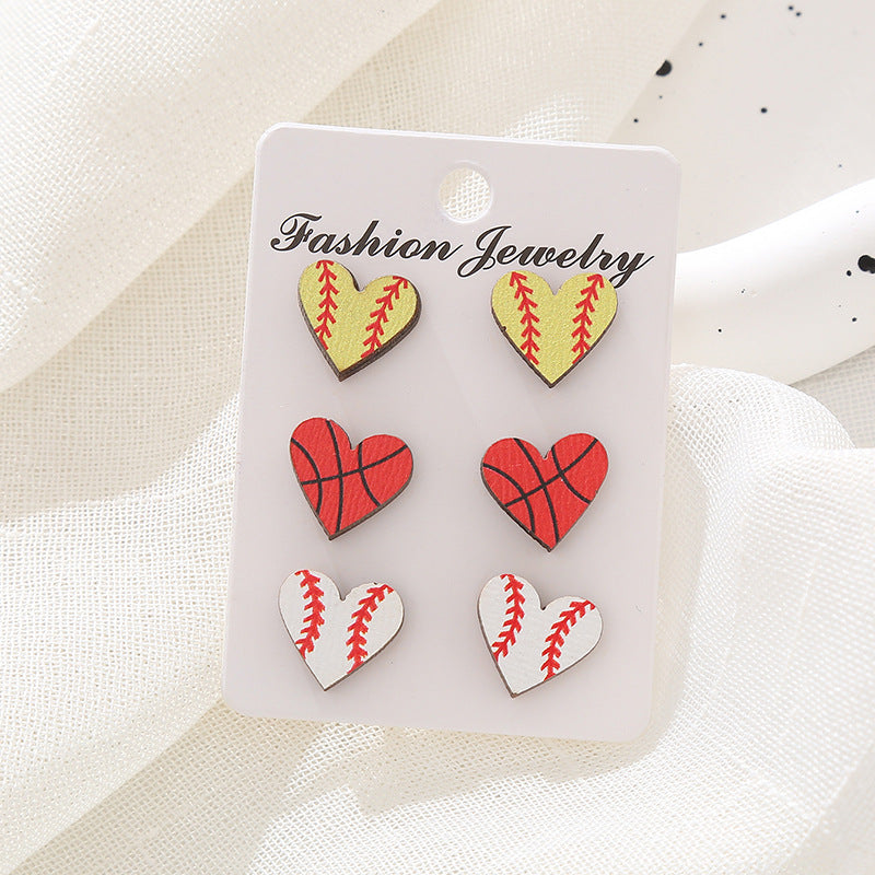 Wholesale Easter Egg Cartoon Egg Mushroom Love Wooden Earrings Set ACC-ES-XA001