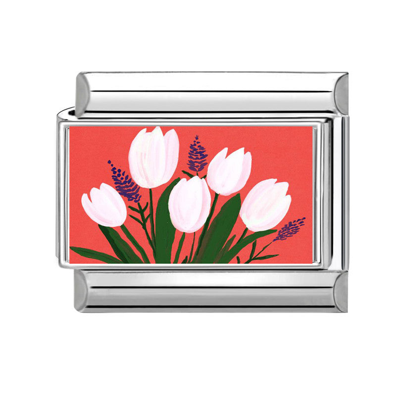 Wholesale  Italian Charm Bracelet 9mm DIY Fresh Floral-Themed  Creative Stainless Steel Composable Bracelet