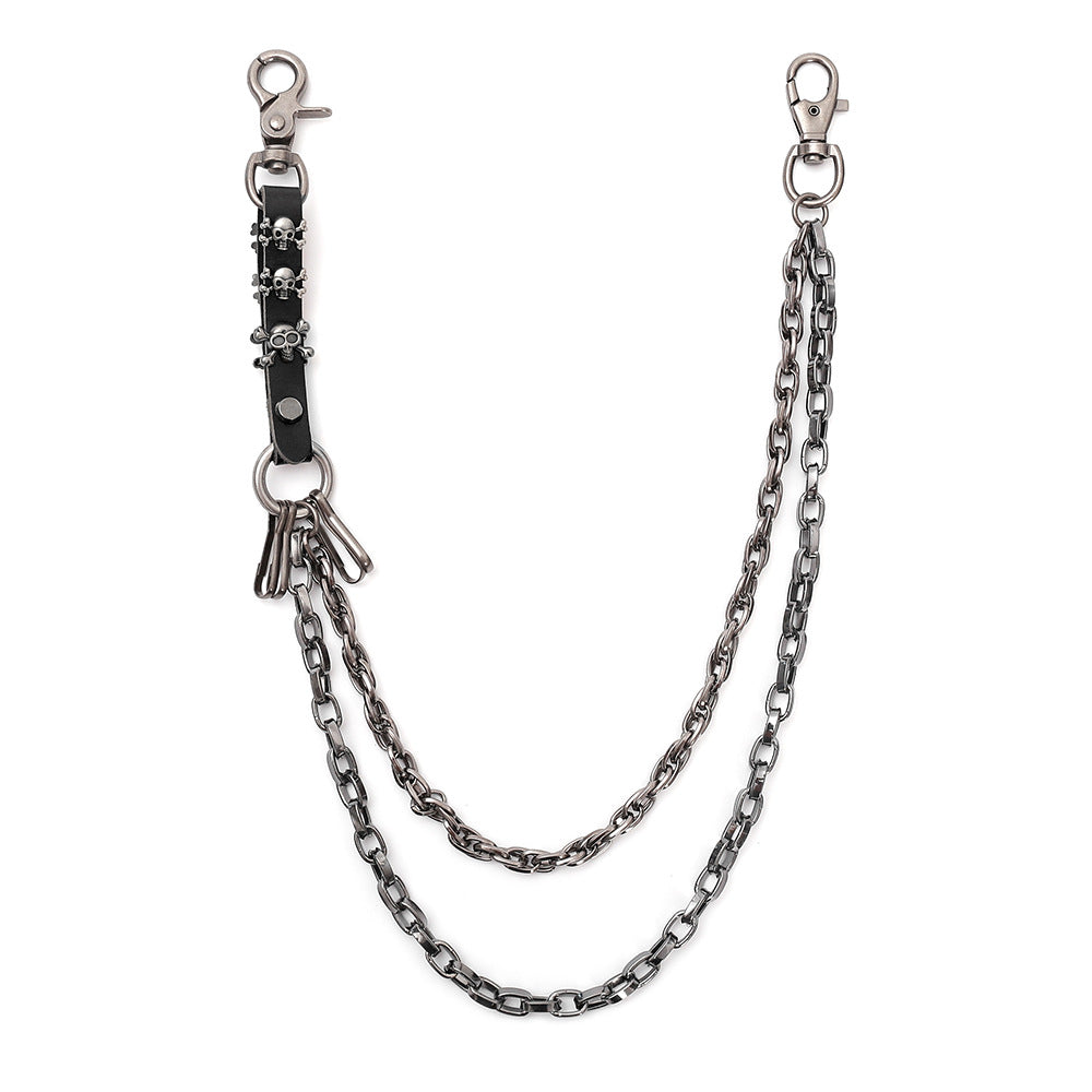 Wholesale Metal punk skull waist chain