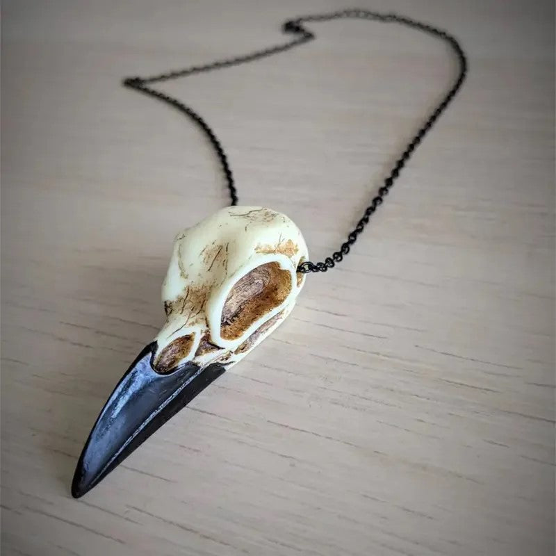 Wholesale  Witch Crow Skull Resin Gothic Necklace