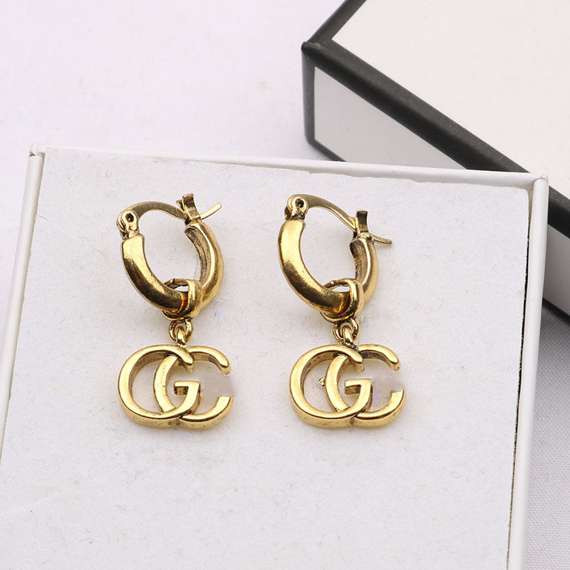 Wholesale Retro Ethnic Geometric Double G Earrings - Chic Fashion Accessory for Boutique Resale