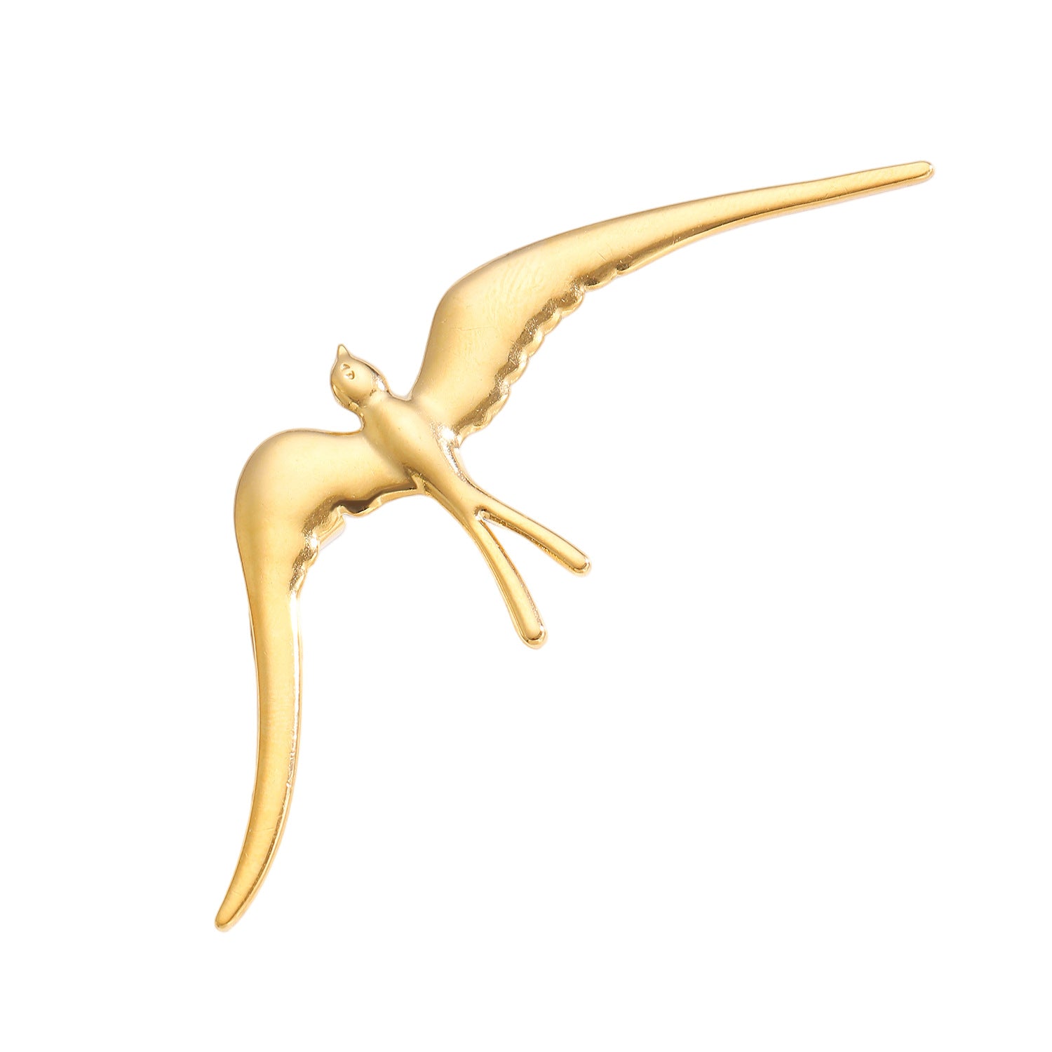 Wholesale Trendy Stainless Steel Bird Brooch 18K Gold Tone Animal Pin For Women Suit Accessory