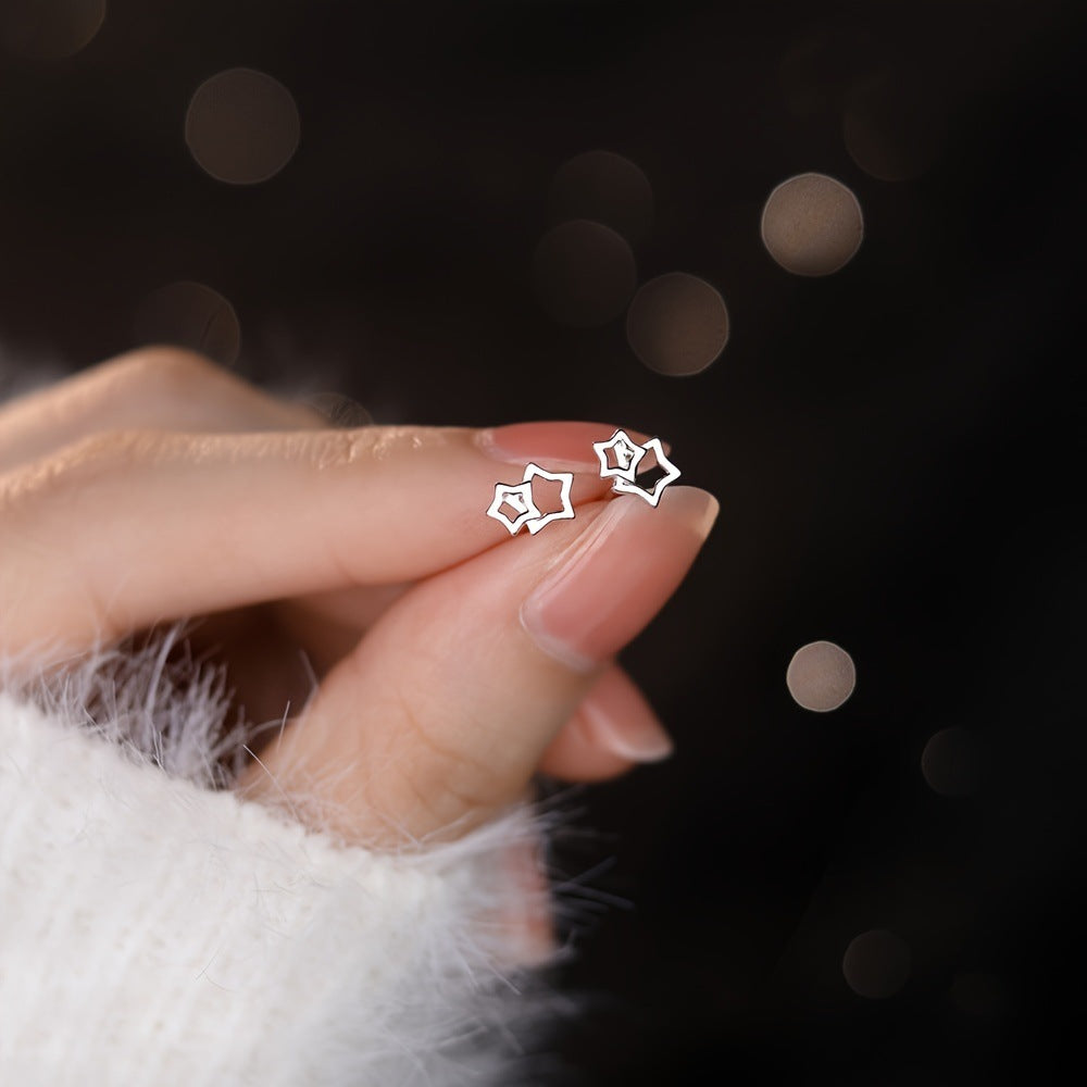 Wholesale Alloy Cute Hollow Star Earrings
