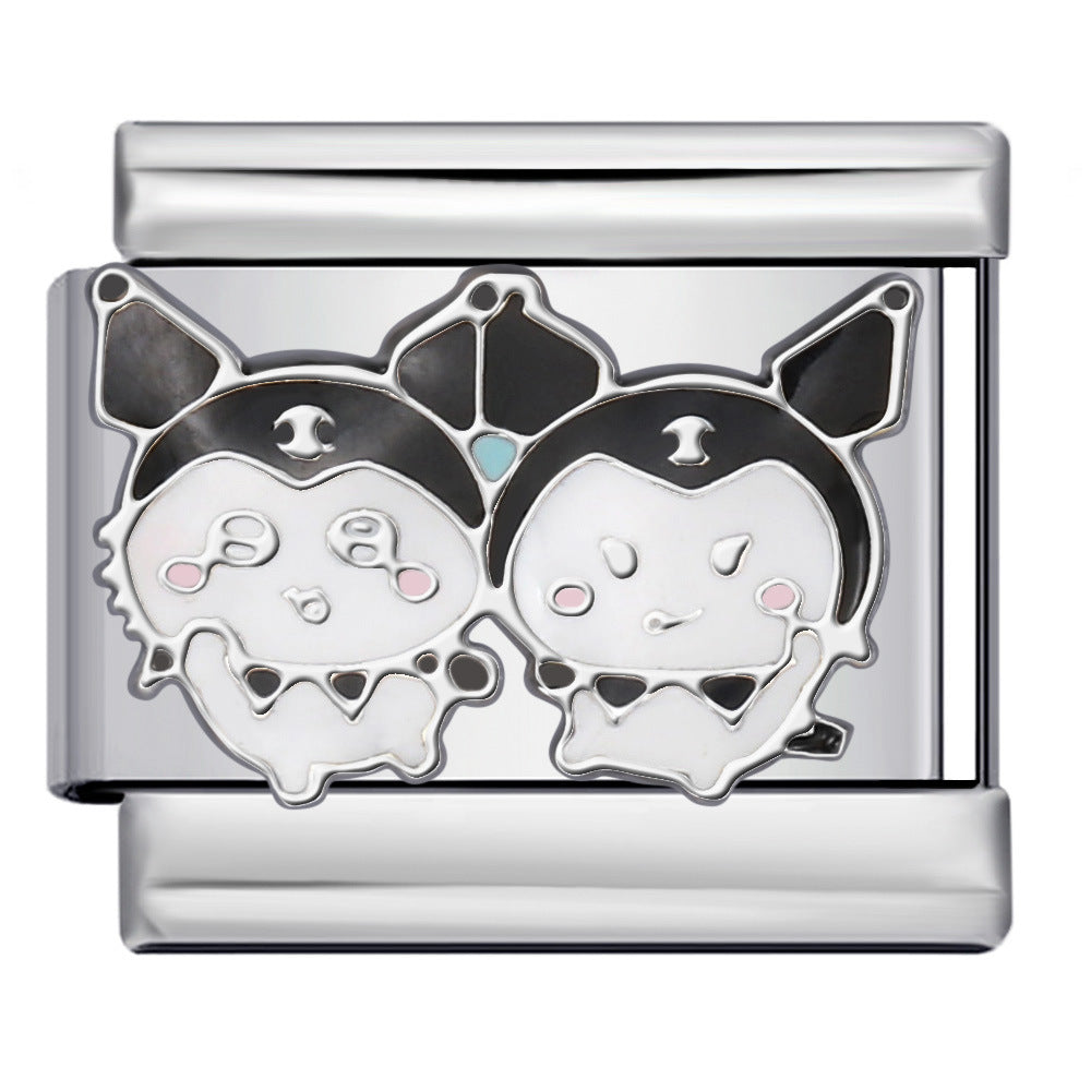 Wholesale Italian Charm Bracelet 9mm DIY Splicing Cute Cartoon Stainless Steel Composable Bracelet