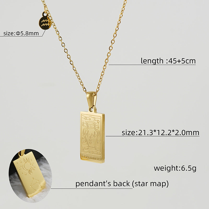 Wholesale Stainless Steel 12 Constellation Necklace