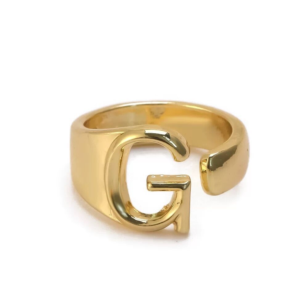 Wholesale English Letter Ring Open Adjustable Ring ACC-RS-TuCai001