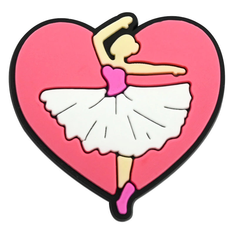 Wholesale  Random 100pcs Ballet Series PVC Soft Rubber Shoe Buckle Decoration