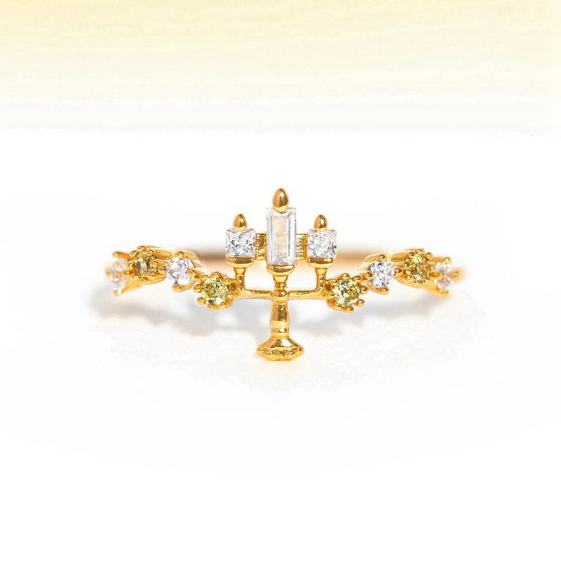 Wholesale Rose Zirconia Copper Open Rings ACC-RS-YingHao001