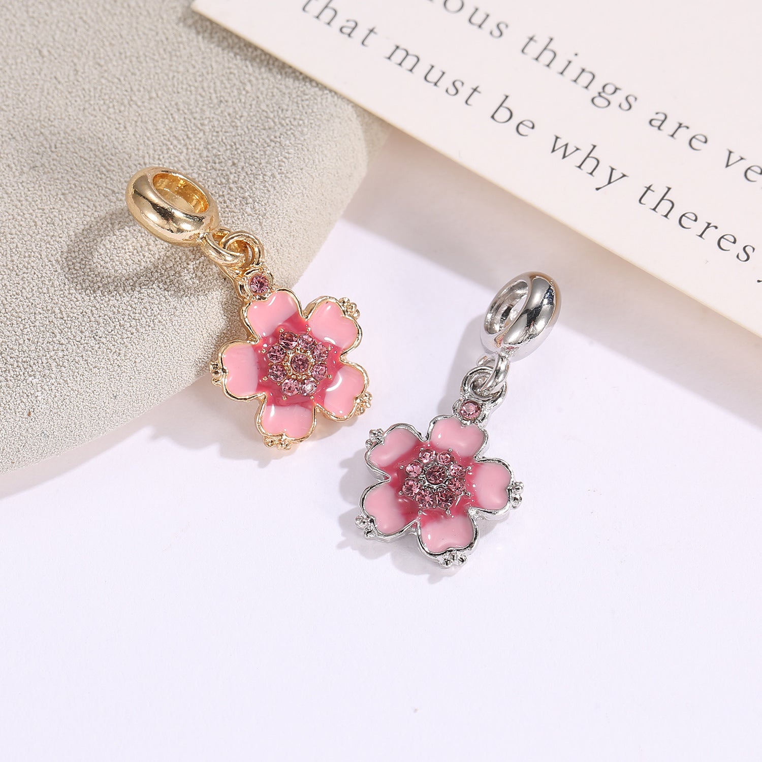 Wholesale 5PCS DIY Cherry Blossom Charms