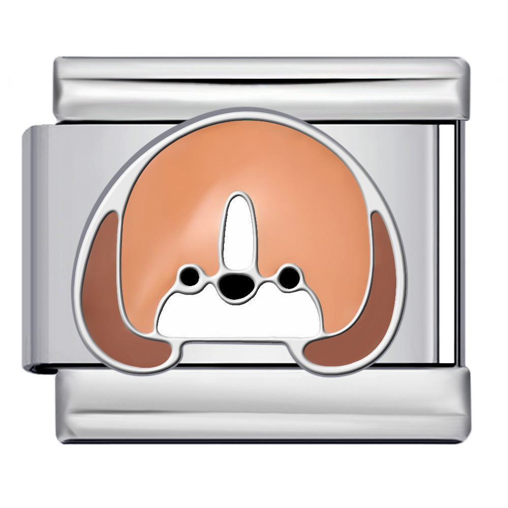 Wholesale Italian Charm Bracelet 9mm DIY Splicing Cute Cartoon Dog Stainless Steel Composable Bracelet