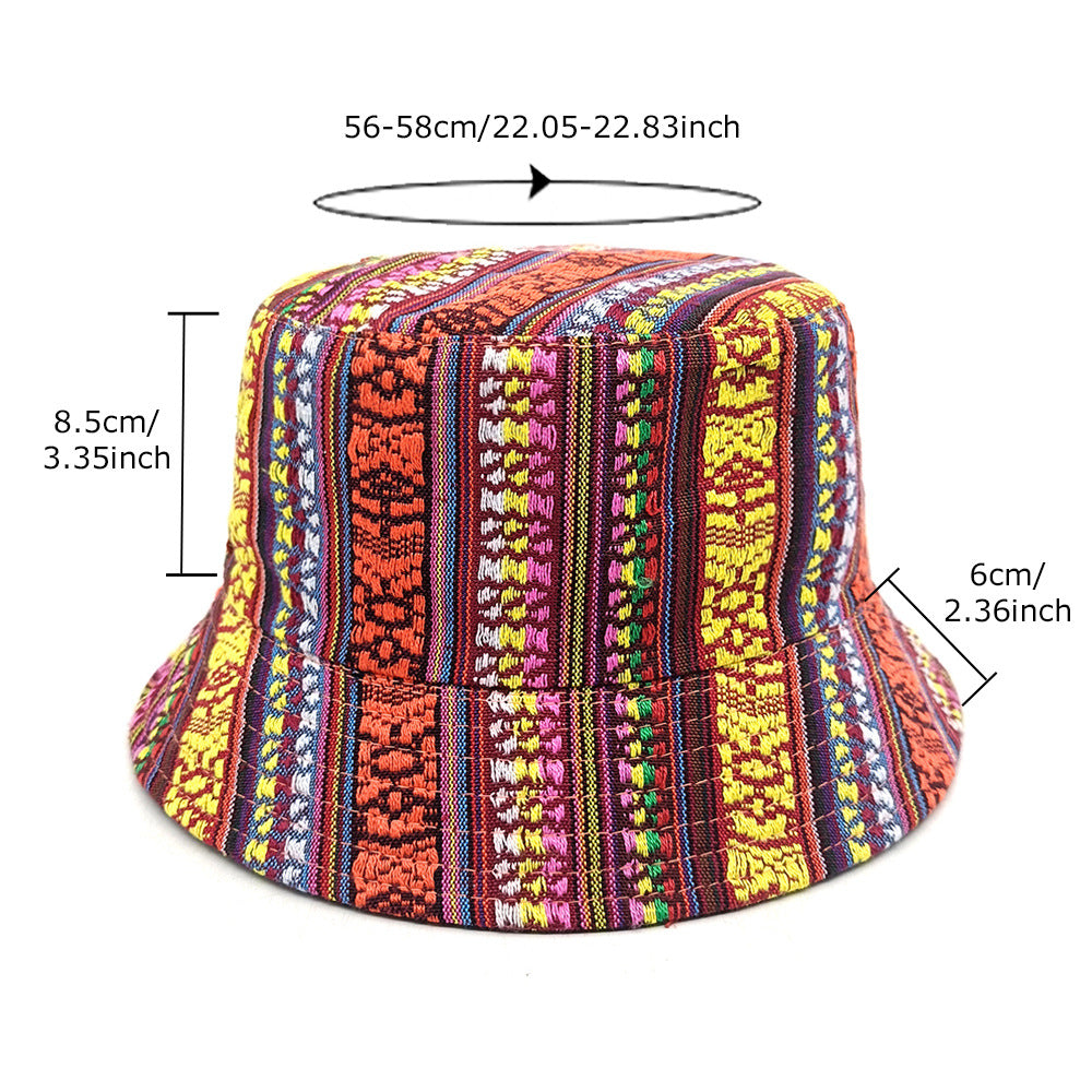 Wholesale  Retro Ethnic Bohemian Style Printed Fisherman's Hat Bucket Hat