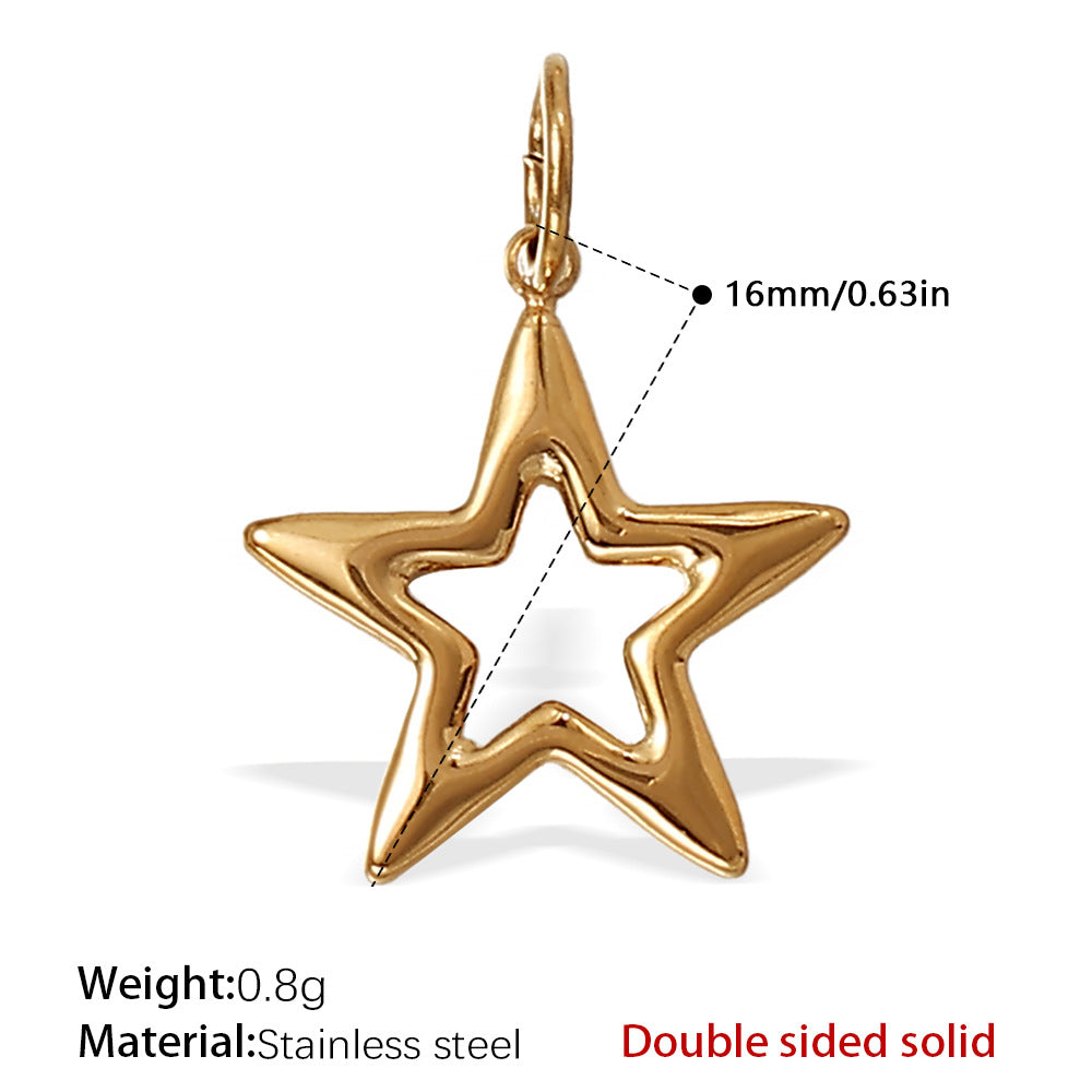 Wholesale Personalized Creative Ins Diamond Star Stainless Steel Pendant