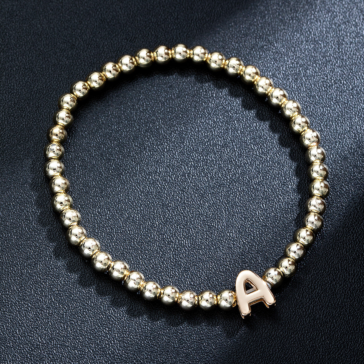 Wholesale Glossy Letter Beaded Elastic Bracelet for Women