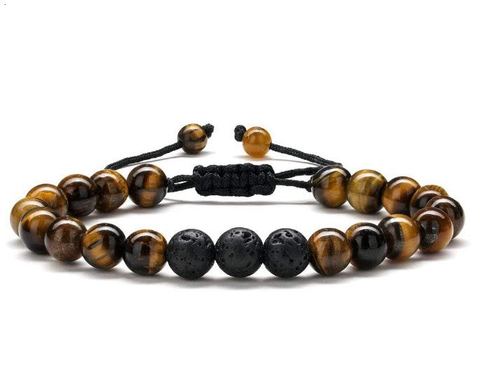 Wholesale Men's Bracelets Stone Tiger Eye Stone Braided Bracelets ACC-BT-Ruiz003