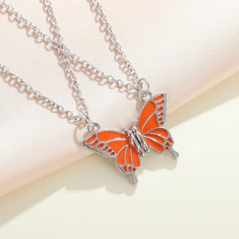Wholesale  Friends Color Butterfly Friendship Magnetic Necklace