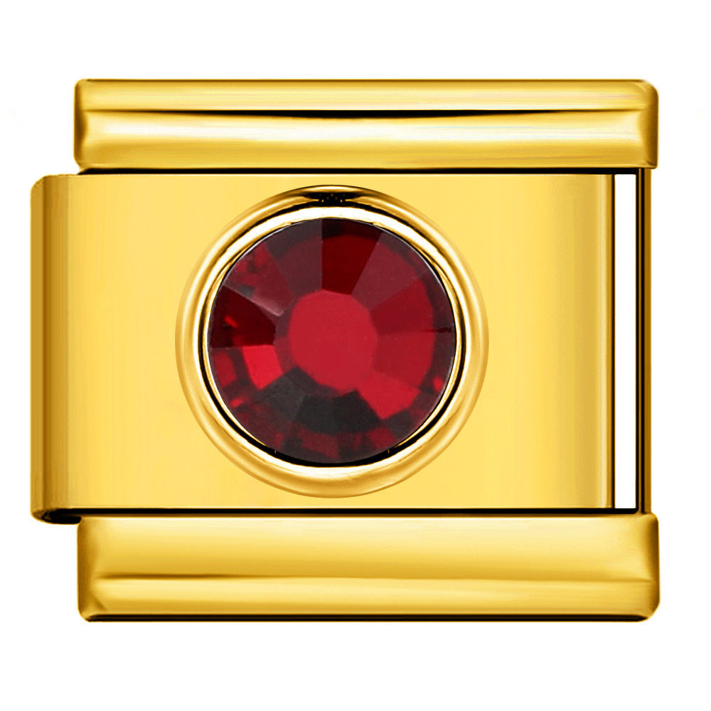 Wholesale  Italian Charm Bracelet 9mm DIY colorful heart circleCreative Stainless Steel Composable Bracelet