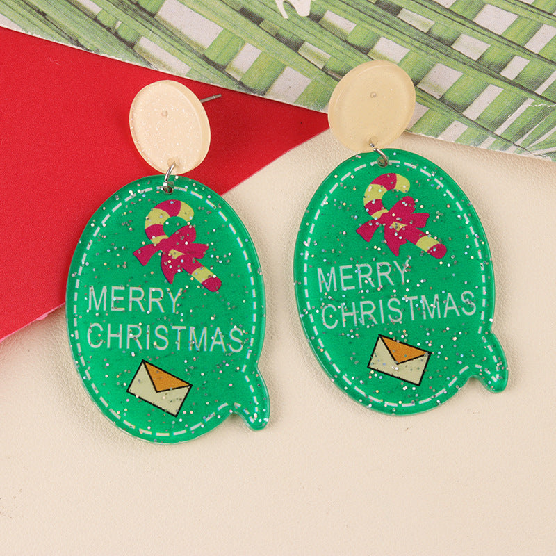 Wholesale Christmas Cartoon Acrylic Christmas Tree Deer Snowflake  Earrings