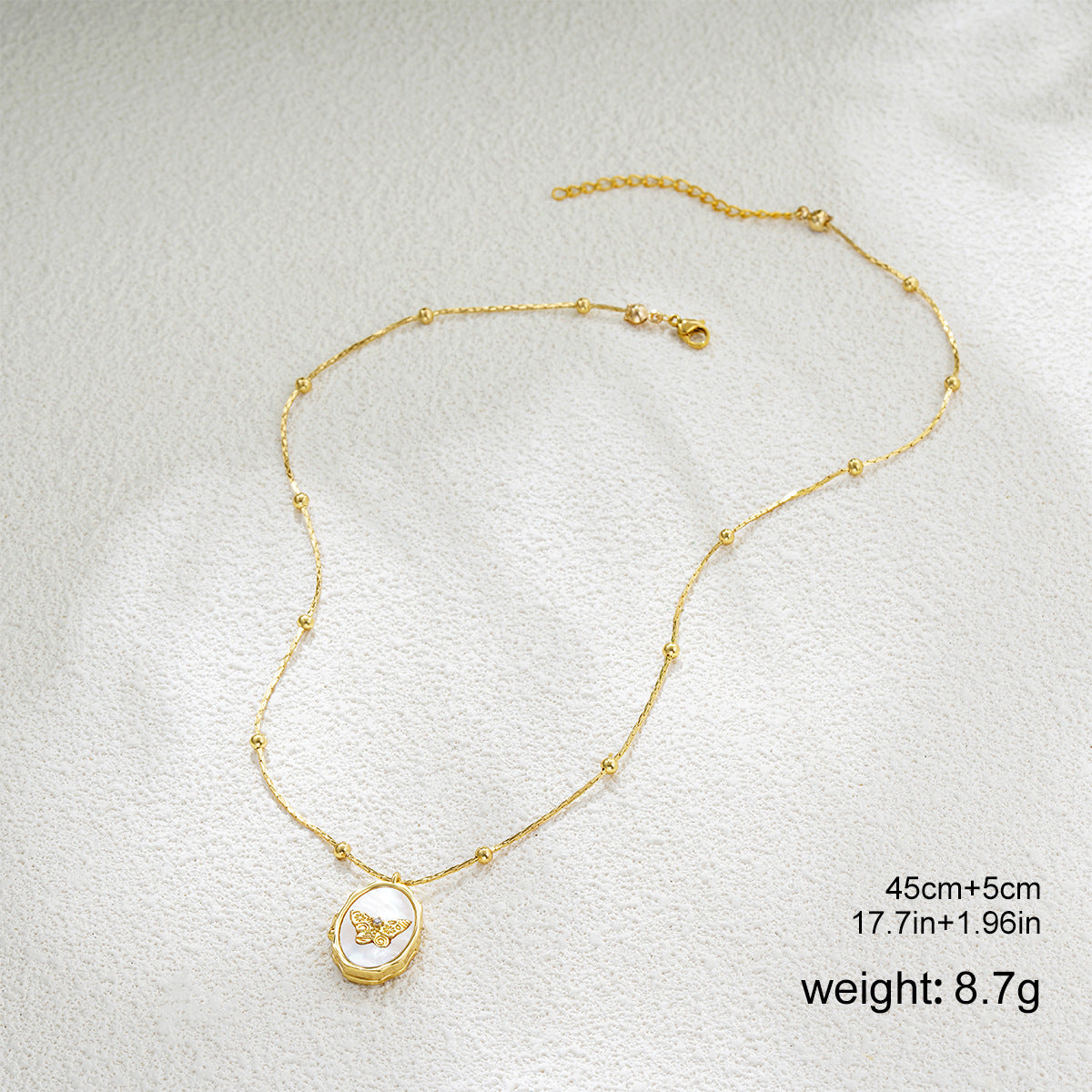 Wholesale angel diamond pearl shell butterfly necklace opening and closing photo album neck chain