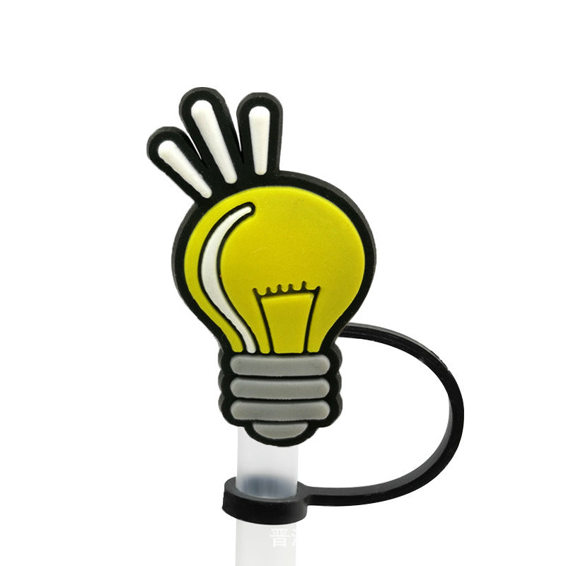 Wholesale 10PCS 7-8mm BOO Creative Silicone Straw Tube Cap Straw Decoration