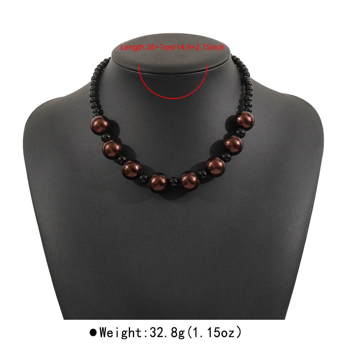 Wholesale simple design round bead necklace Creative retro literary geometric clavicle chain
