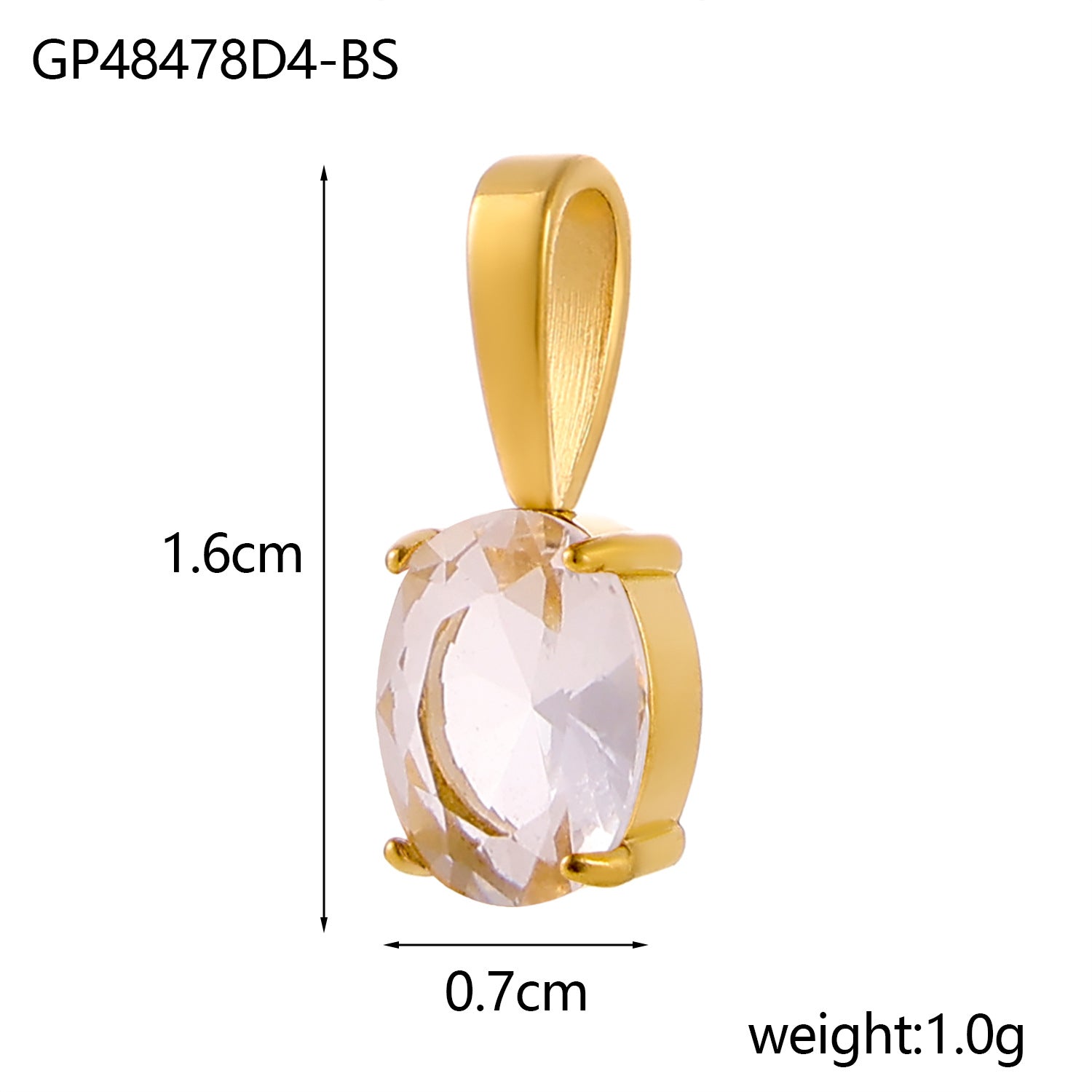 Wholesale Colorful zircon water droplets stainless steel December birthday stone pendant