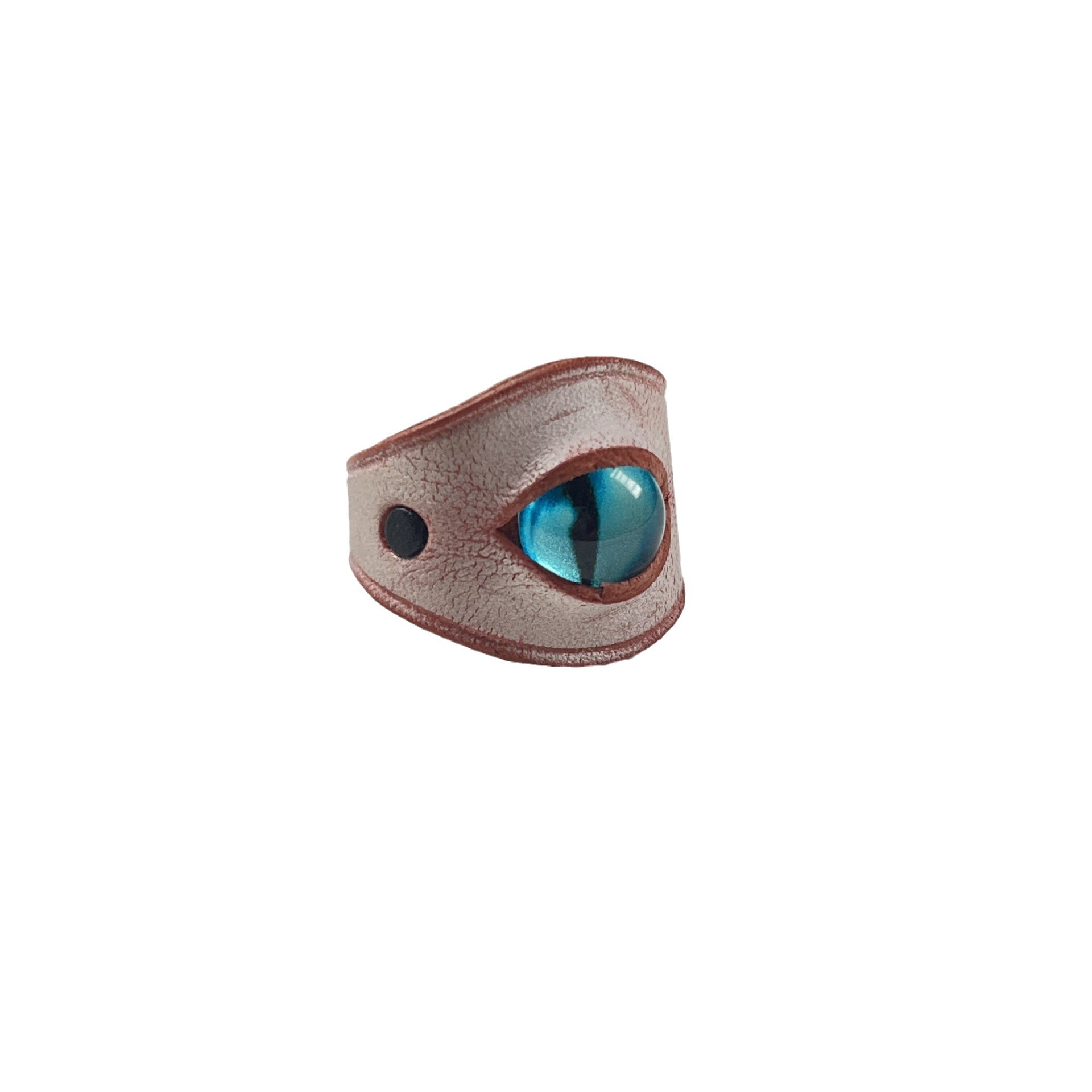 Wholesale  handmade ring cowhide retro personalized  Blue Devil eye dark ring