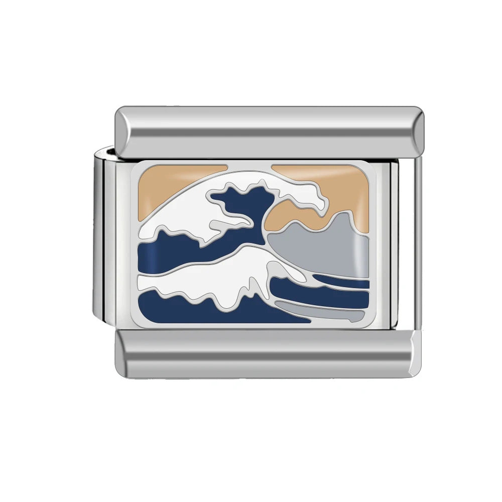 Wholesale Italian Charm Bracelet 9mm DIY Splicing Landscape Pattern Titanium Steel Composable Bracelet