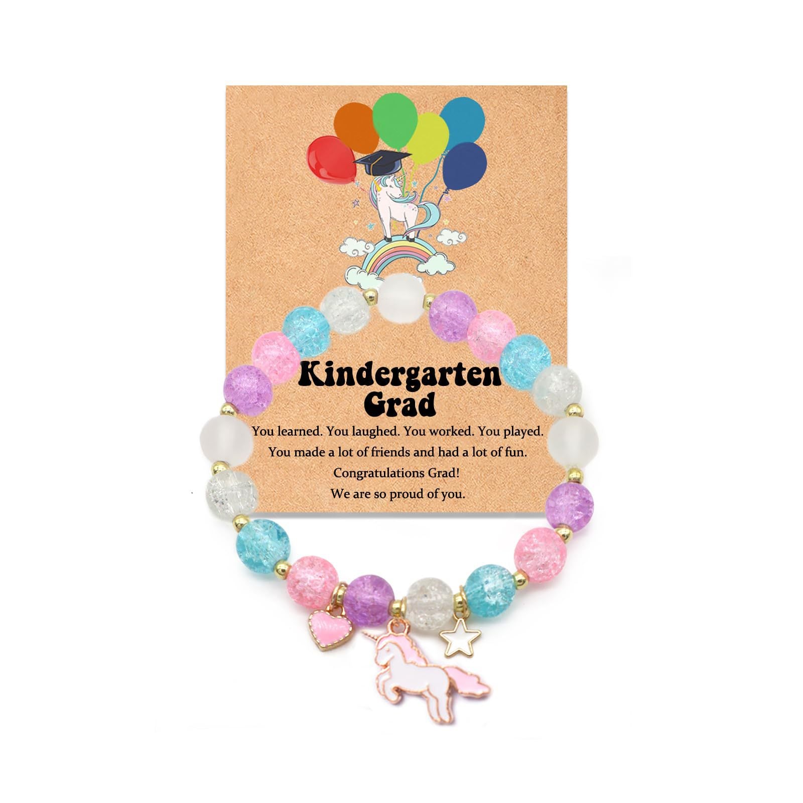 Wholesale Colorful  Bead  Stainless Steel Star Love Pendant  Bracelet